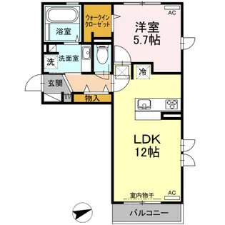 ペリゴール・ブラン【1階】の間取り