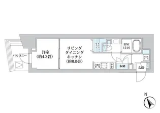 ライオンズフォーシア五反田【12階】の間取り