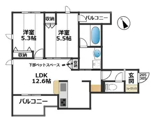 (仮称)舟渡1丁目メゾン【2階】の間取り
