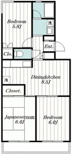 サンライズ・アサオ【1階】の間取り