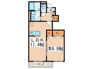 Clair Yuzu【1階】の間取り