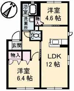 シャーメゾン南川 A棟【1階】の間取り