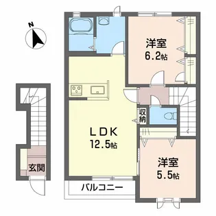 徳島県阿南市上中町岡【アパート】の間取り