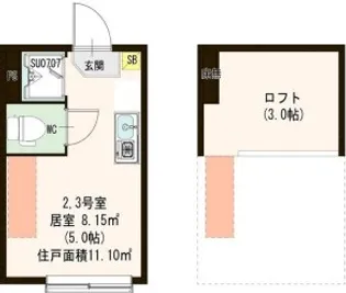 ハーモニーテラス中村橋【1階】の間取り
