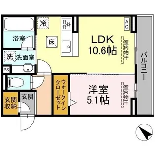 D crest 中之郷2丁目【1階】の間取り
