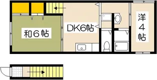 己斐本町貸家【2階】の間取り