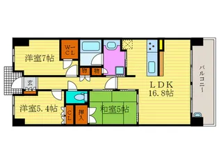 京都桂川つむぎの街グランスクエア1413【14階】の間取り