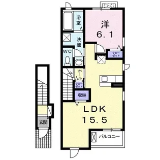 福岡県飯塚市花瀬【アパート】の間取り