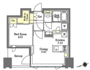 びゅうリエットグラン新宿戸山【2階】の間取り