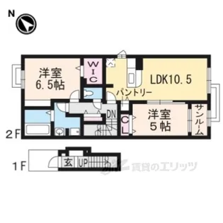 ラビットレジデンス八日市【2階】の間取り