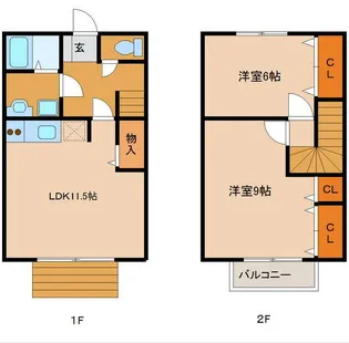 サバトハイムかりんB【1階】の間取り