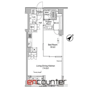 ライズ六本木永坂【4階】の間取り