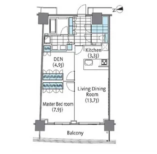 コンフォリア新宿イーストサイドタワー【21階】の間取り