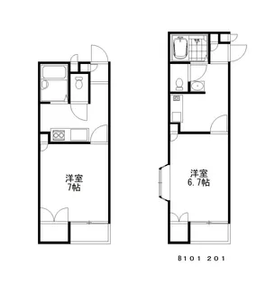 シティーパレス下小塙A【2階】の間取り