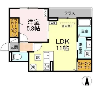 セレスティア谷在家II【2階】の間取り