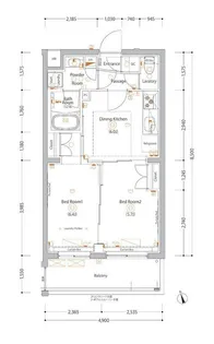 エストゥルース亀戸【3階】の間取り