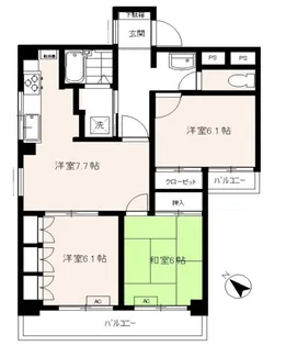 クラウンプラザ【3階】の間取り