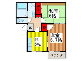 パ-クハウス三和1【2階】の間取り