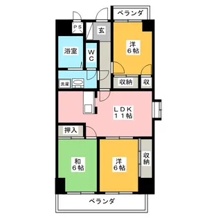 クレアコート吹上【6階】の間取り