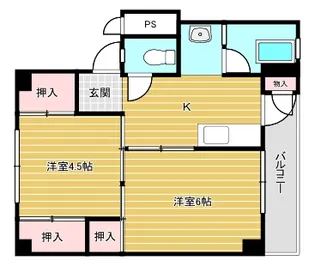 みどりコーポラス小福井【1階】の間取り