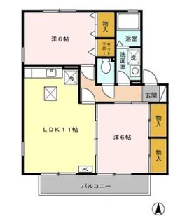 ヴィラージュ【2階】の間取り