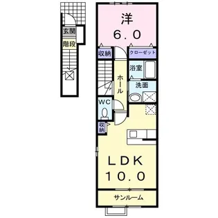 シエル・ブルーA【2階】の間取り