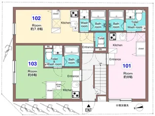 アウル南千住【1階】の間取り