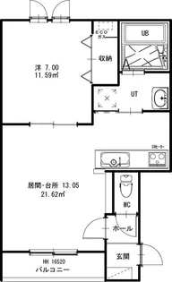トレイブルックK館【2階】の間取り