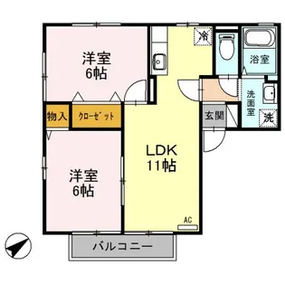 ウィルモア山王【2階】の間取り