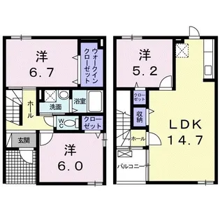 コートミディーIII【1階】の間取り