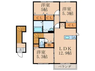 ルピナス西泉【2階】の間取り