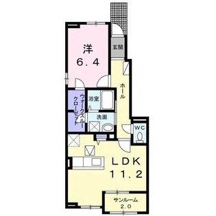 スフィア メゾン上町【1階】の間取り