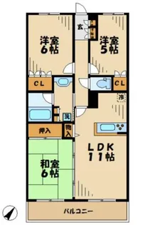 アンビシャスパーク南大沢【3階】の間取り