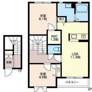 ヴィラーチェ・エスペランサ B【1階】の間取り