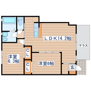 けやきハウス【1階】の間取り