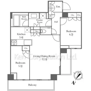 グランドメゾン目黒東山パークフロント【2階】の間取り