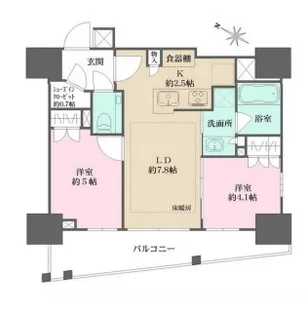 ザ・パークハウスアーバンス早稲田【7階】の間取り