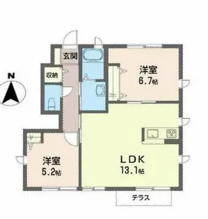 リスペクト白石【1階】の間取り