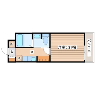 シャトーレイネB【1階】の間取り