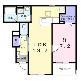 レーブドエル【1階】の間取り