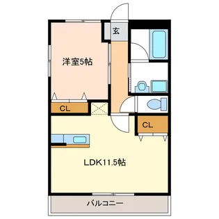 ノーブルB【1階】の間取り