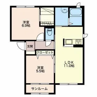 ドルフIII【2階】の間取り