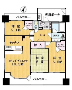 プルミエール多摩川【5階】の間取り