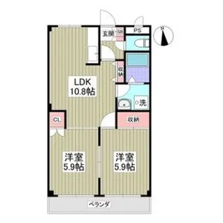 サウス フォレストA【1階】の間取り