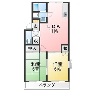 スカイハイツ【1階】の間取り