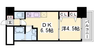 エステムコート三宮駅前IIアデシオン【9階】の間取り