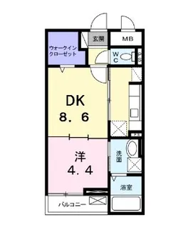 プリズプランタンII【1階】の間取り