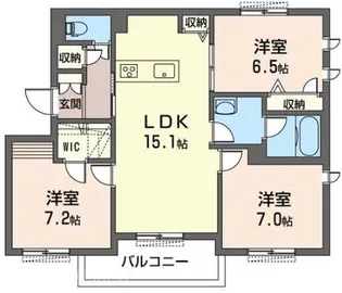 カーサ レジオ国立【2階】の間取り
