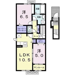 ズィーゲンひばりC【2階】の間取り