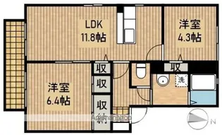ディアスクレール【2階】の間取り